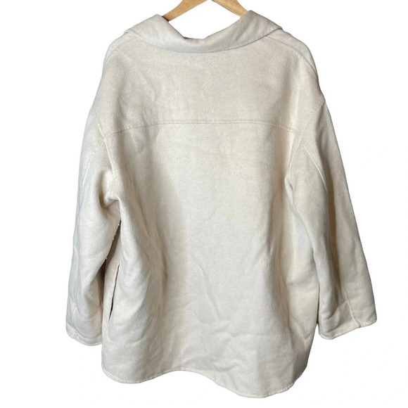 Zara Wool Blend Overshirt Shacket Ecru - Picture 4 of 7